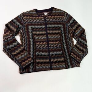 Peruvian Connection Alpaca Sweater Womens Medium Knitted Zigzag Stripes